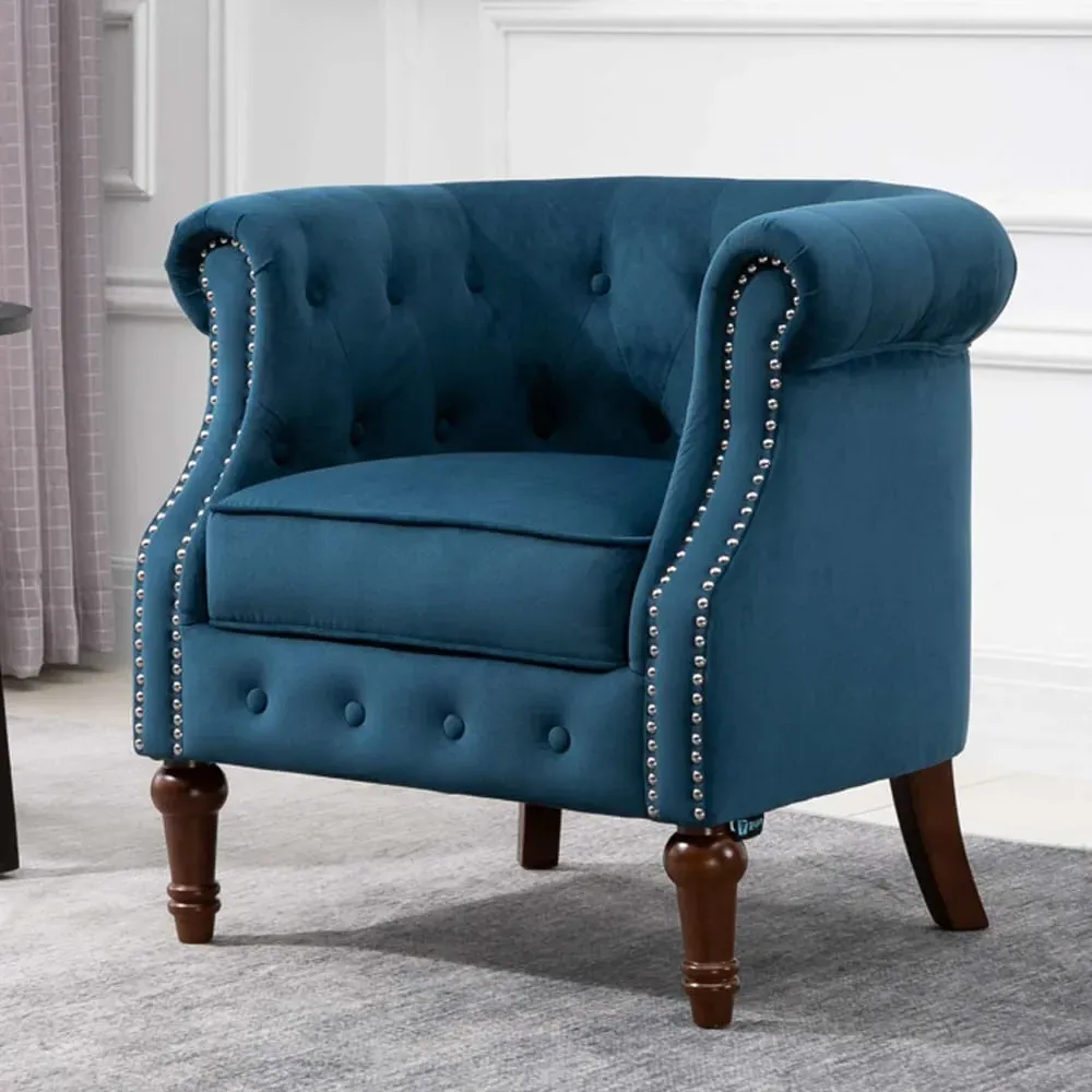 Freia Fabric Accent Chair - Blue image