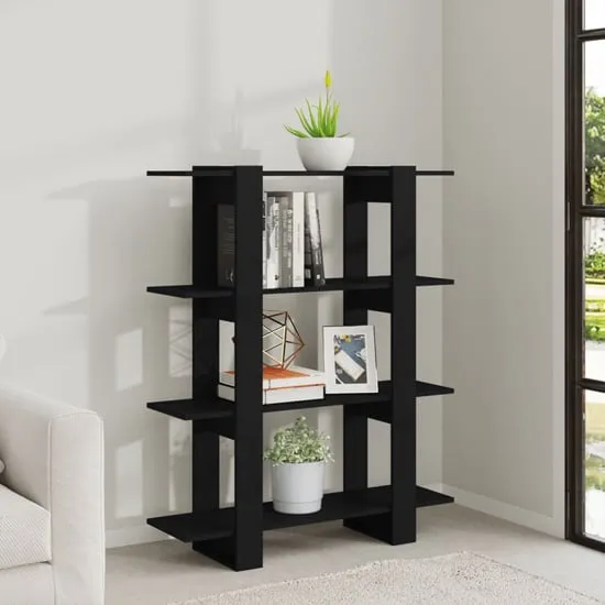 Frej Bookshelf and Room Divider - Black, Engineered Wood
