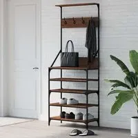 Fremont Clothes Rack with Shoe Storage - Brown Oak