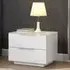 Fresh Bedside Cabinet with 2 Drawers - White, Glass