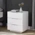 Fresh Tall Bedside Cabinet with 3 Drawers - White, Glass