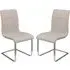 Fresno Dining Chairs Set of 2 - Beige, Faux Leather
