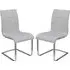 Fresno Dining Chairs Set of 2 - Grey, Faux Leather