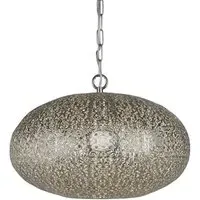 Fretwork Ceiling Pendant Light - Laser Cut Nickel