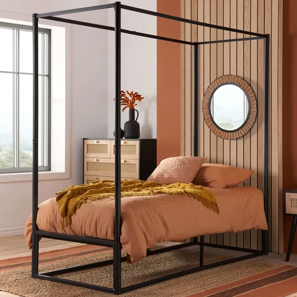 Friant Single Bed Frame - Black, Metal