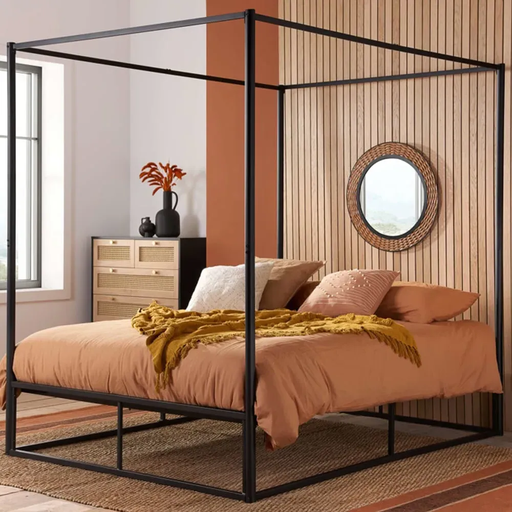 Friant Small Double Bed Frame - Black, Metal