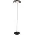 Frisbee LED Floor Lamp - Matt Black, Smoked Glass