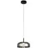 Frisbee LED Pendant Light - Matt Black, Smoked Glass