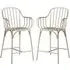 Frisco Bar Stools In Pair - White, Metal