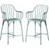 Frisco Bar Stools Pair - Light Blue, Metal