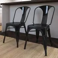 Frisco Bistro Dining Chairs Set of 2 - Black, Metal