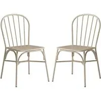 Frisco Garden Side Chairs Pair - White, Metal
