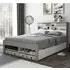 Frisco King Size Bed with Shelves - Grey, Pine