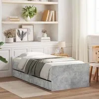 Frisco Single Bed with Drawers - Concrete