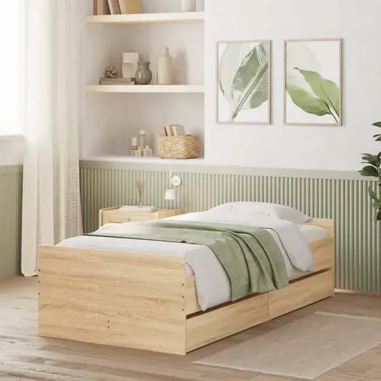 Frisco Single Bed with Drawers - Oak