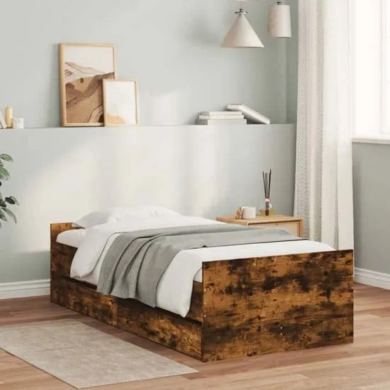 Frisco Single Bed with Drawers - Oak image