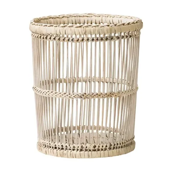 Frisco Waste Bin - Rustic White, Rattan & Bamboo product