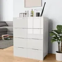 Friso 8 Drawer Chest - White, High Gloss