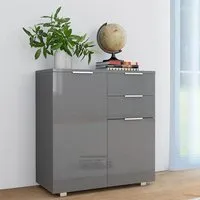 Friso Sideboard with 2 Doors & 2 Drawers - Grey, High Gloss alternate view