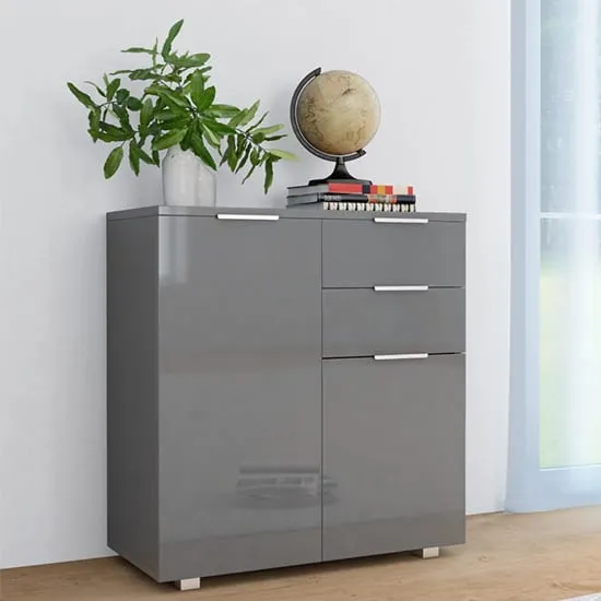 Friso Sideboard with 2 Doors & 2 Drawers - Grey, High Gloss product