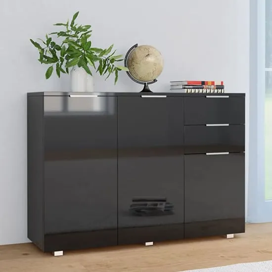 Friso Sideboard with 3 Doors 2 Drawers - Black