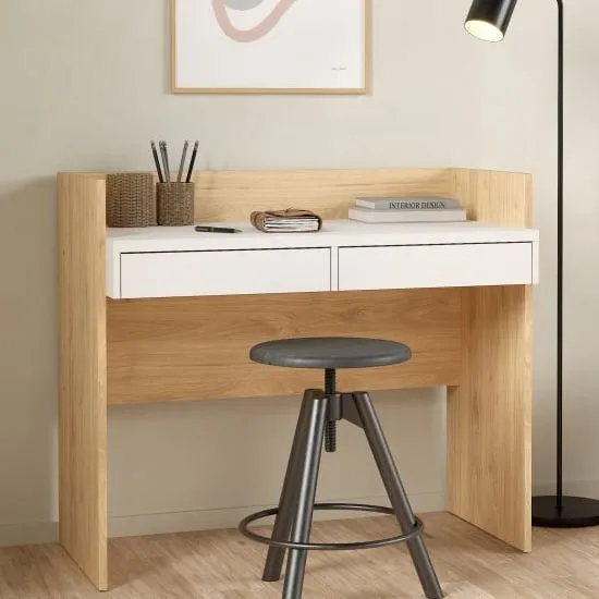 Frosk Computer Desk with 2 Drawers - Jackson Hickory Oak