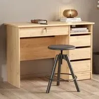 Frosk Computer Desk with 3 Drawers - Jackson Hickory Oak