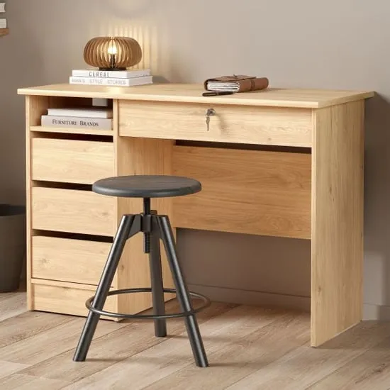 Frosk Computer Desk with 3 Drawers - Jackson Hickory Oak