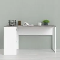 Frosk Corner Laptop Desk with 2 Drawers - White, Wood