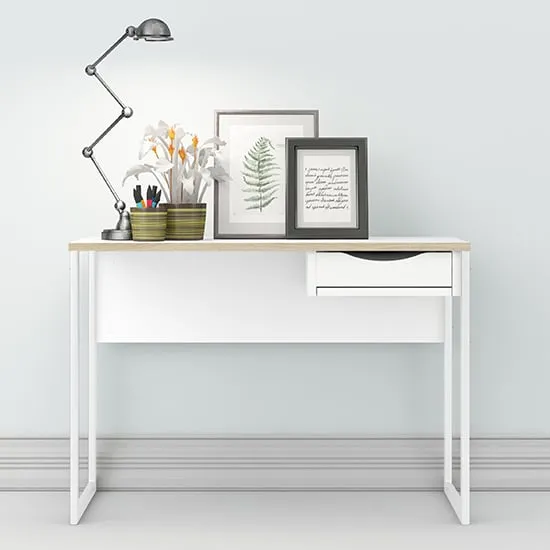 Frosk Laptop Desk with 1 Drawer - White, Oak
