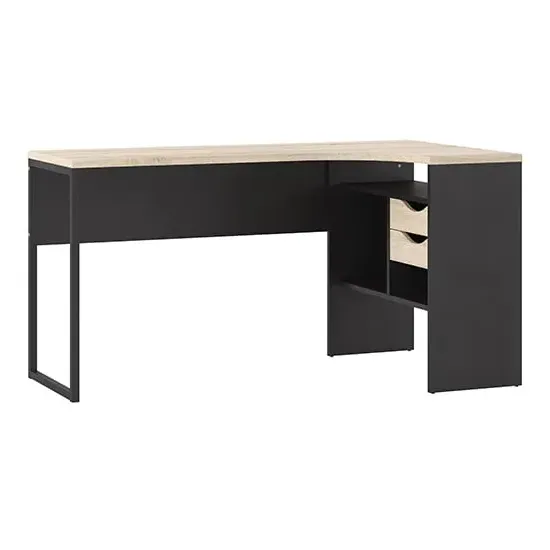 Frosk Laptop Desk with 2 Drawers - Black, Oak