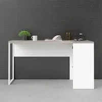 Frosk Laptop Desk with 2 Drawers - White, Oak