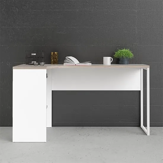 Frosk Laptop Desk with 2 Drawers - White, Oak
