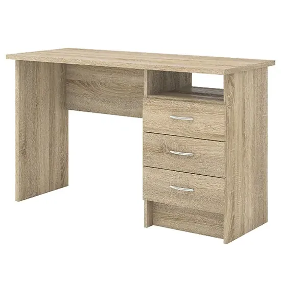 Frosk Laptop Desk with 3 Drawers - Oak, Wood product