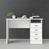 Frosk Laptop Desk with 4 Drawers - White
