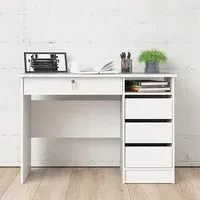 Frosk Laptop Desk with 4 Handle-Free Drawers - White
