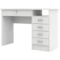 Frosk Laptop Desk with 5 Drawers - White