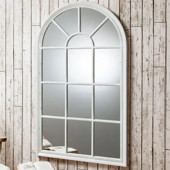 Fulham Window Pane Wall Mirror - White