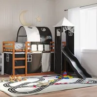 Funner Bunk Bed with Slide - Black, Brown