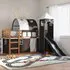Funner Bunk Bed with Slide - Black, Brown