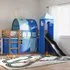 Funner Bunk Bed with Slide - Blue, Brown
