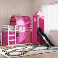 Funner Bunk Bed with Slide - Pink, Pine