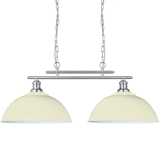 Fusion 2 Light Pendant Light with Dome Shades - Cream, Steel image