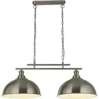 Fusion 2 Light Pendant Light with Dome Shades - Silver, Steel