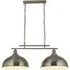 Fusion 2 Light Pendant Light with Dome Shades - Silver, Steel