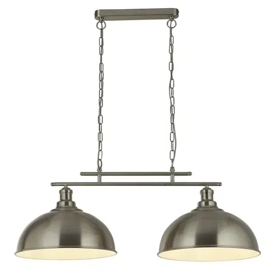 Fusion 2 Light Pendant Light with Dome Shades - Silver, Steel