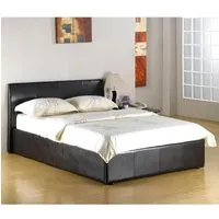 Fusion Small Double Bed with Storage - Black, Faux Leather alternate view