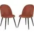 Gabbier Dining Chairs with Black Legs - Coral, Velvet
