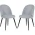 Gabbier Dining Chairs with Black Legs - Silver, Velvet