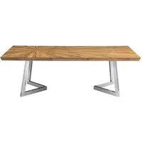 Gaberot Coffee Table with Steel Base - Natural, Bamboo